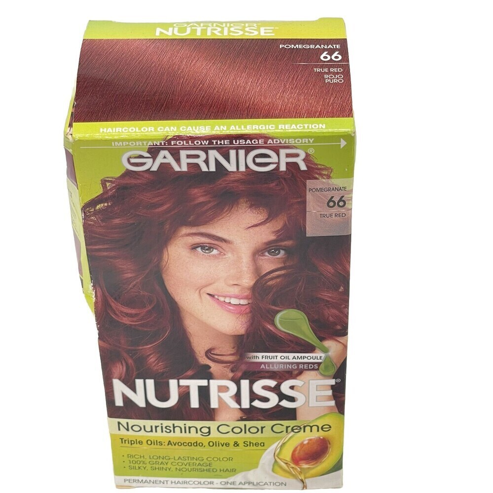 Garnier Nutrisse Nourishing Permanent Hair Color Crème. 66 True Red. Pomegranate